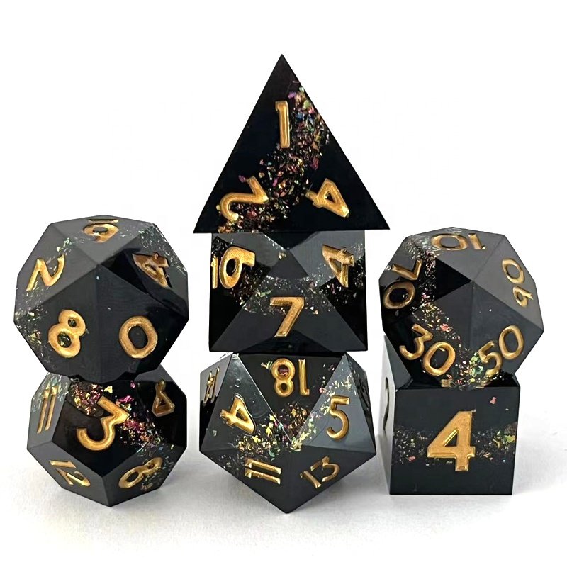 Sharp Edge DND Dice Set Polyhedron Resin Hand Design Dice for Role Playing Game Dice
