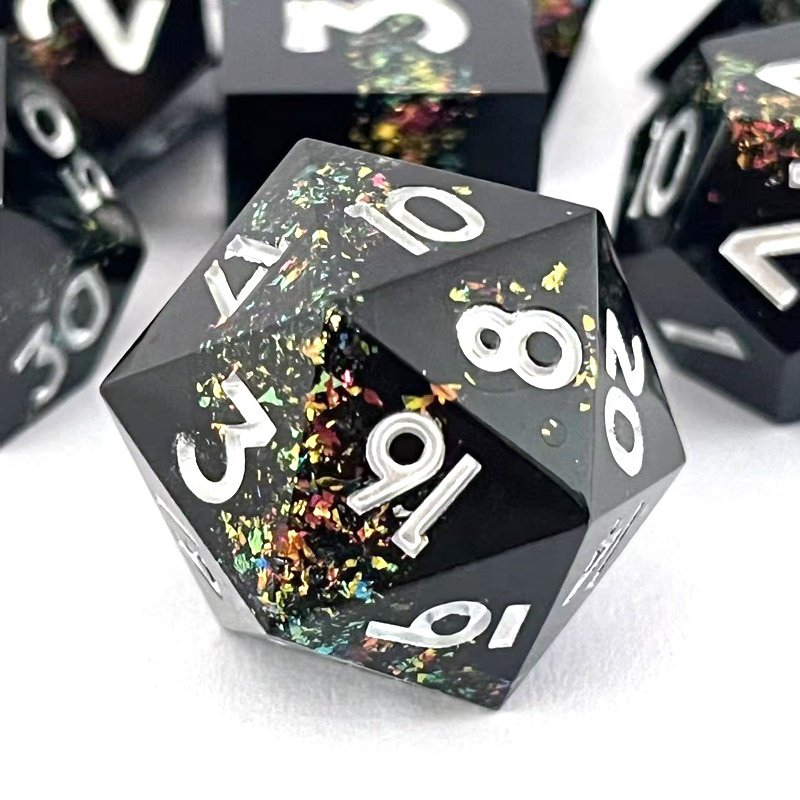 Sharp Edge DND Dice Set Polyhedron Resin Hand Design Dice for Role Playing Game Dice