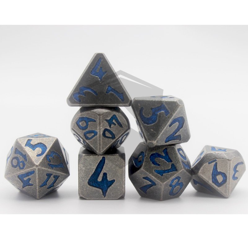 Customized DND Rpg Metal Dice Set 7pcs Polyhedral Round Edge Dice Board Game Dungeons And Dragons Dice