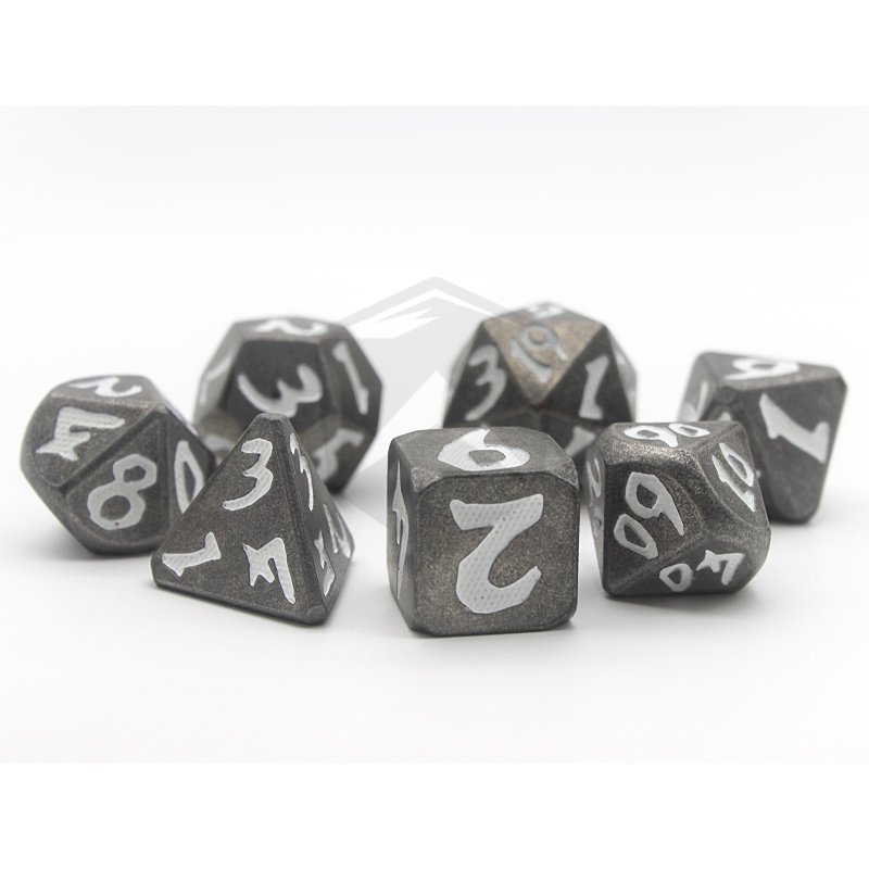 Customized DND Rpg Metal Dice Set 7pcs Polyhedral Round Edge Dice Board Game Dungeons And Dragons Dice