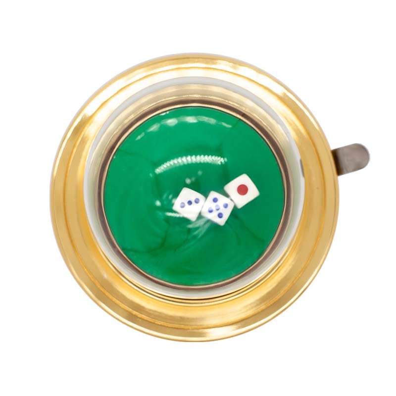Fully Sealed Electric Casino Accessories Golden Gloss Poker Dice Cup With Cover Gambling Dice cup