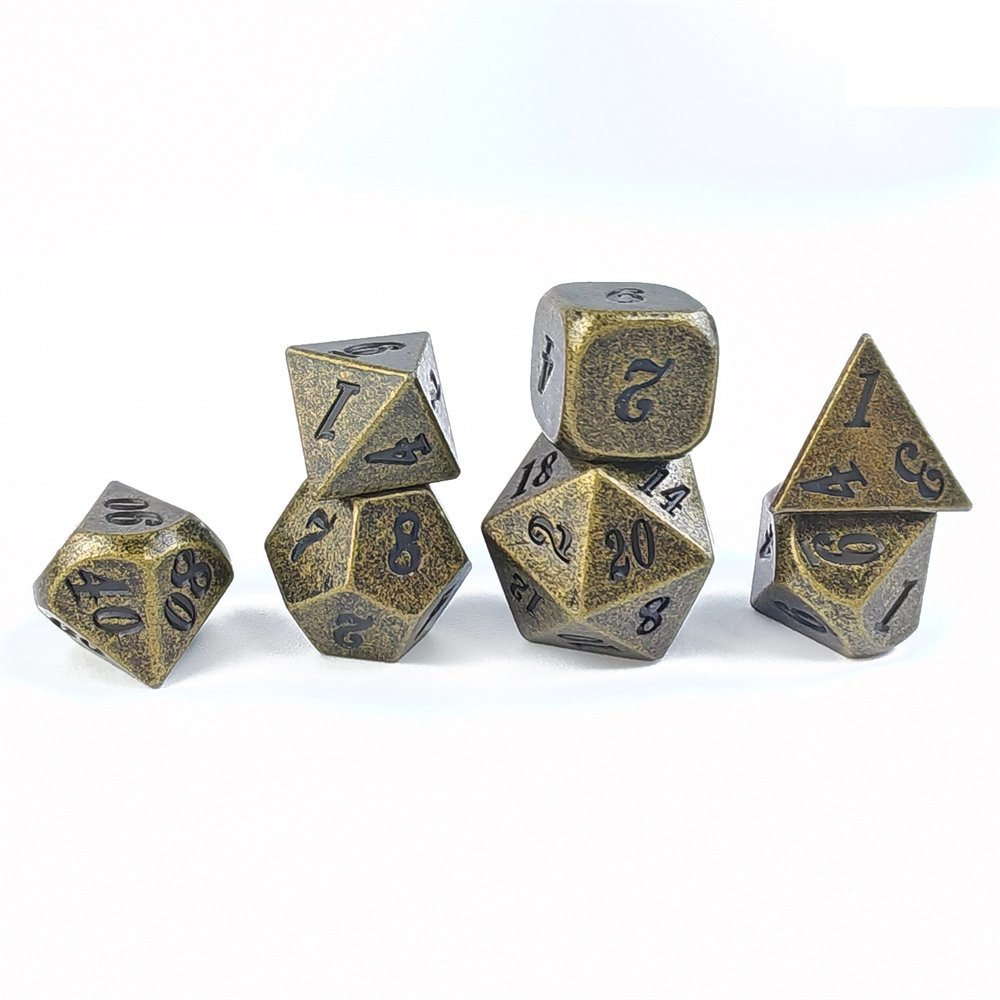 Classic DND Metal Dice 7pcs Polyhedral Metallic D&D Dice Set for Dungeons and Dragons RPG Tabletop Game