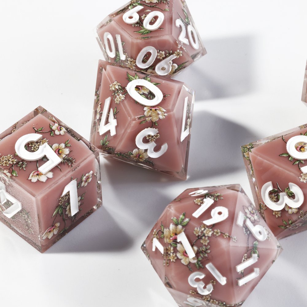 MINI PLANET Layered Stickers DND Dice Set Custom Resin Dice with Sharp Edges For RPG Board Games Wholesale Polyhedral Dice Set