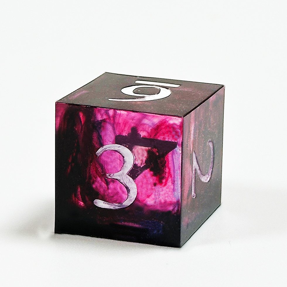 Full Set Handmade Resin Dnd purple galaxy Sharp Edge Dice Polyhedral Dice Set for custom table gamedice
