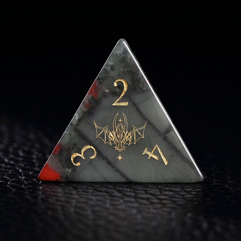Customized African blood stone dice set coc DND magic flying dragon RPG dice