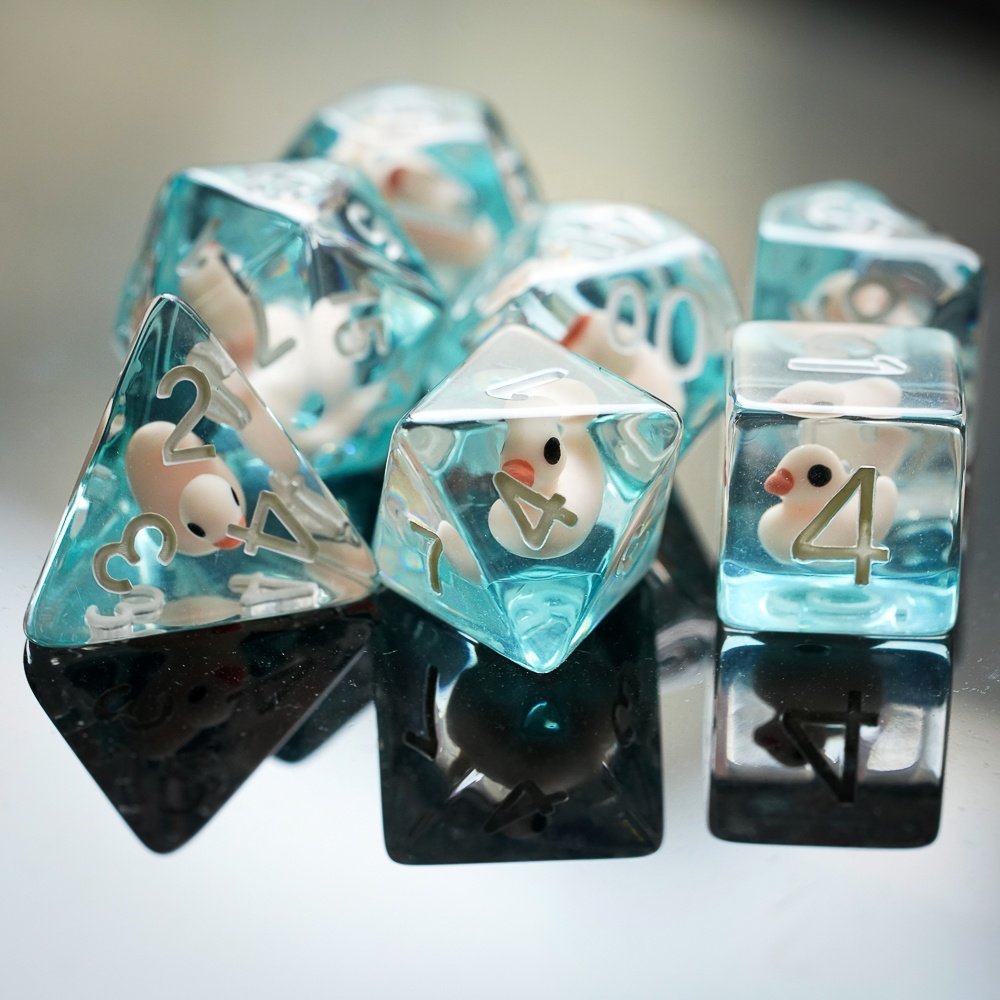 Udixi Polyhedral Plastic Resin Dungeons and Dragons Custom LOGO Made RPG Duck Dice
