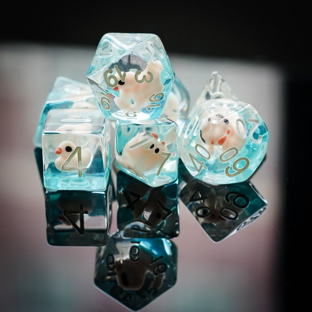 Udixi Polyhedral Plastic Resin Dungeons and Dragons Custom LOGO Made RPG Duck Dice