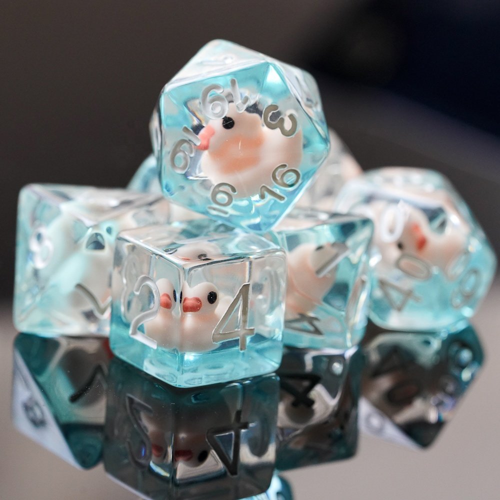 Udixi Polyhedral Plastic Resin Dungeons and Dragons Custom LOGO Made RPG Duck Dice