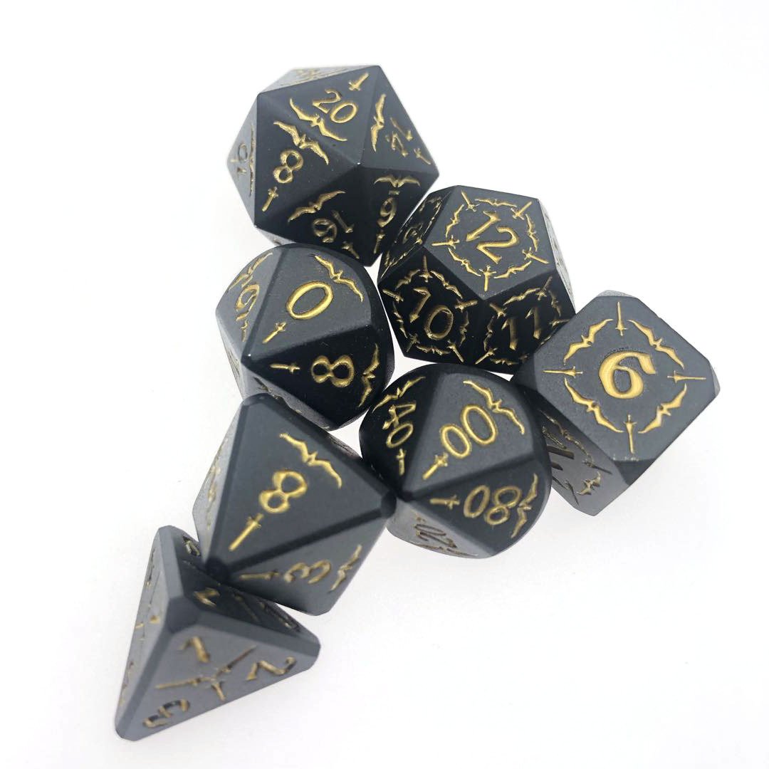 New Customizable DND board game RPG handmade Metal Dice Roleplay Dice Custom Polyhedral Dungeons And Dragons Dice Set Game
