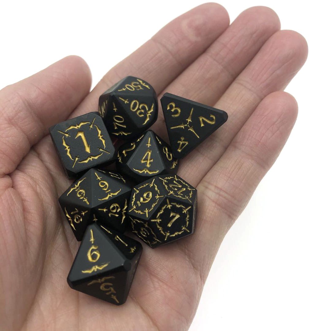 New Customizable DND board game RPG handmade Metal Dice Roleplay Dice Custom Polyhedral Dungeons And Dragons Dice Set Game