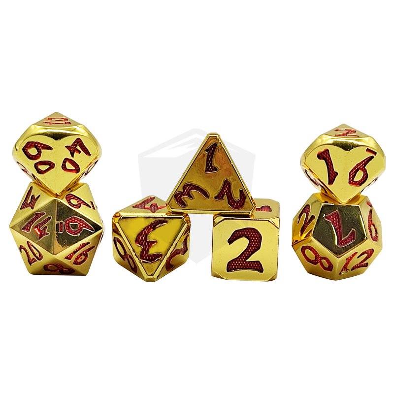 Custom 7pcs D&D Dice Board Game Dungeons and Dragons Metal Solid Polyhedral Dice Set Board Game RPG Dice Set