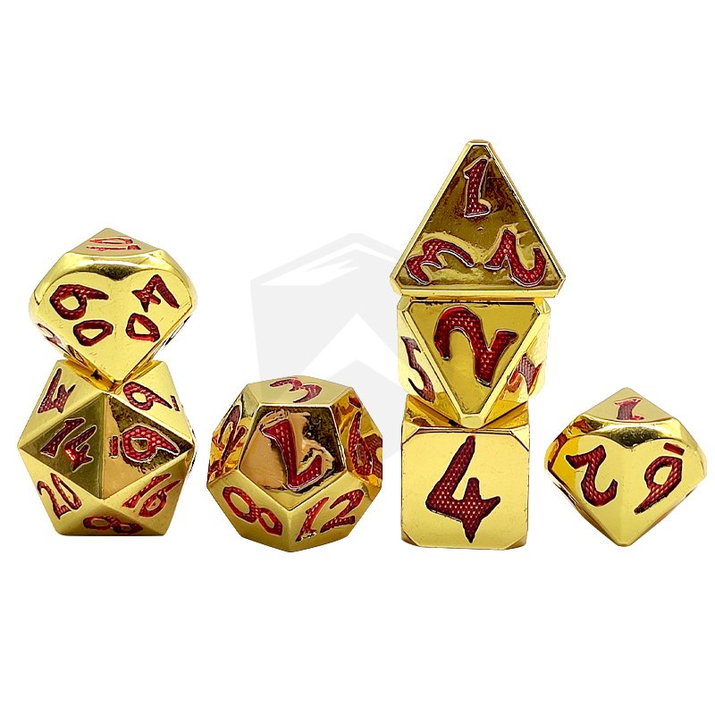 Custom 7pcs D&D Dice Board Game Dungeons and Dragons Metal Solid Polyhedral Dice Set Board Game RPG Dice Set
