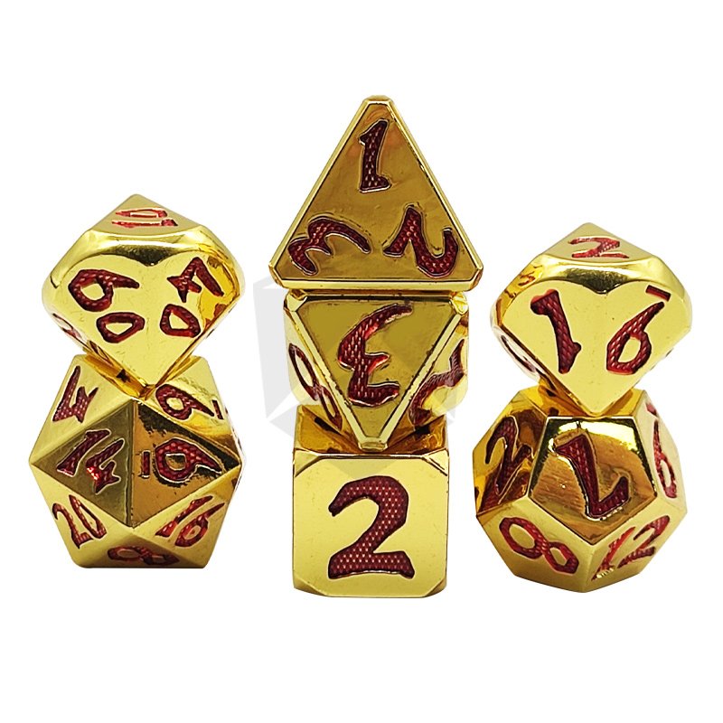 Custom 7pcs D&D Dice Board Game Dungeons and Dragons Metal Solid Polyhedral Dice Set Board Game RPG Dice Set