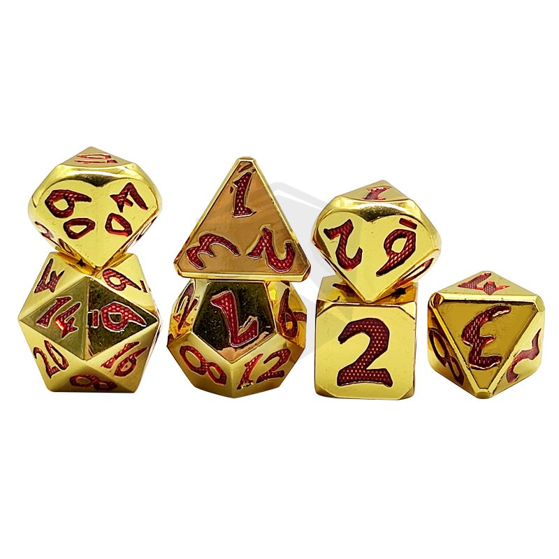 Custom 7pcs D&D Dice Board Game Dungeons and Dragons Metal Solid Polyhedral Dice Set Board Game RPG Dice Set