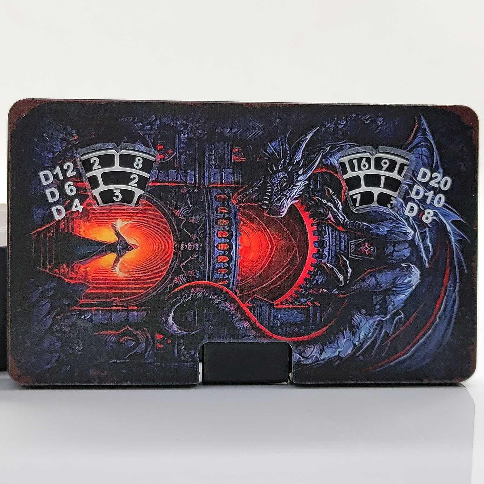 Creative New Design 7 in 1 Single Card Metal Dice Turntable Dice Customizable Pattern Color Dice Set