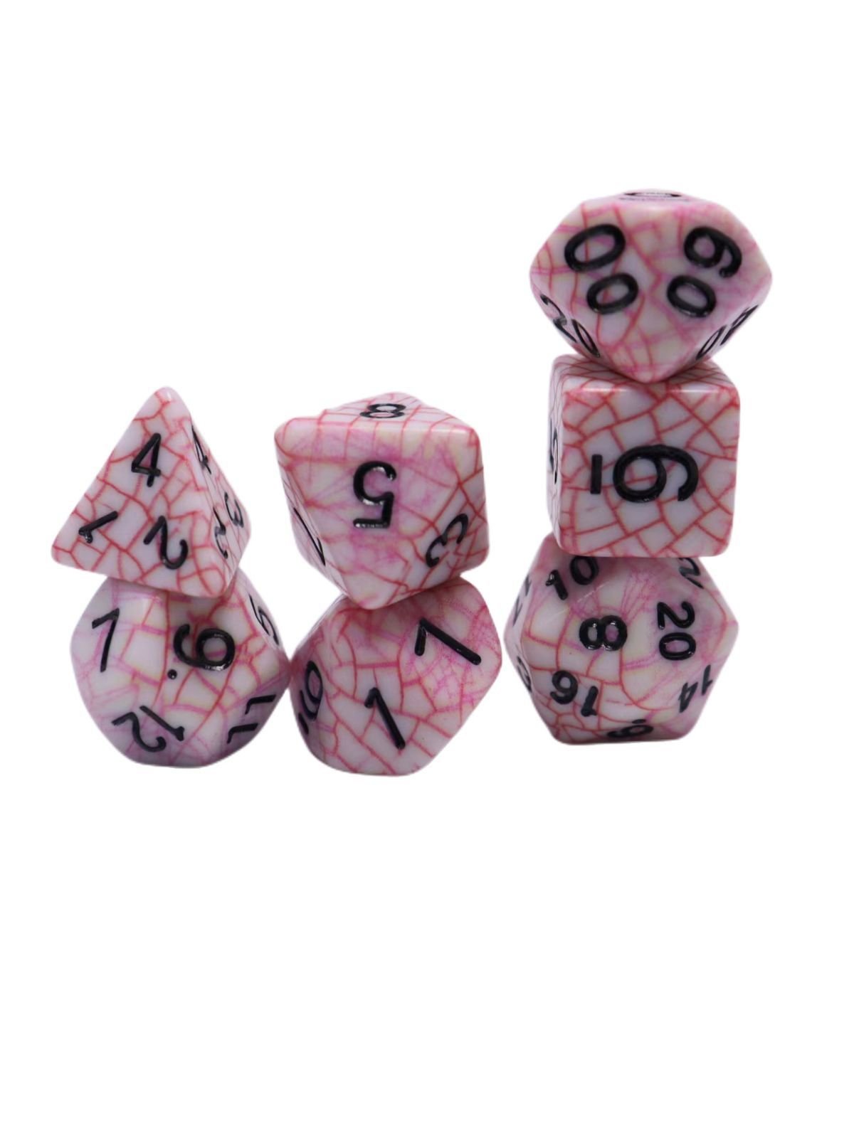 Custom Logo Beautiful Metal Crack Shape Zinc Alloy Dice Set Multiple Colors Bulk Wholesale