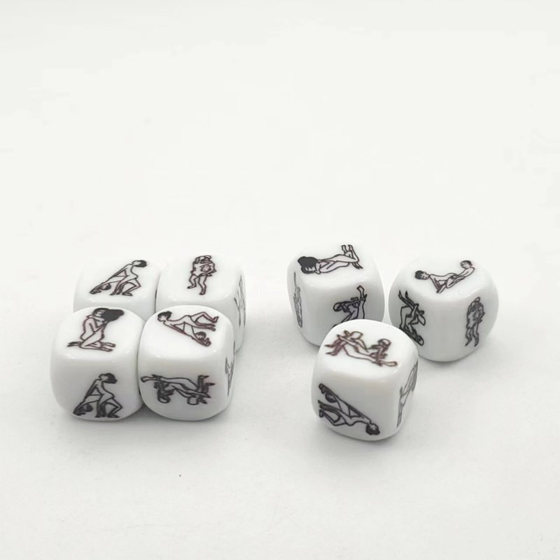 custom personalized white sexy couples date dice family pub game accessories round acrylic dice polyhedral d6 16mm dice set