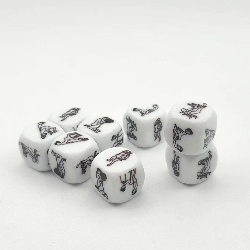 custom personalized white sexy couples date dice family pub game accessories round acrylic dice polyhedral d6 16mm dice set