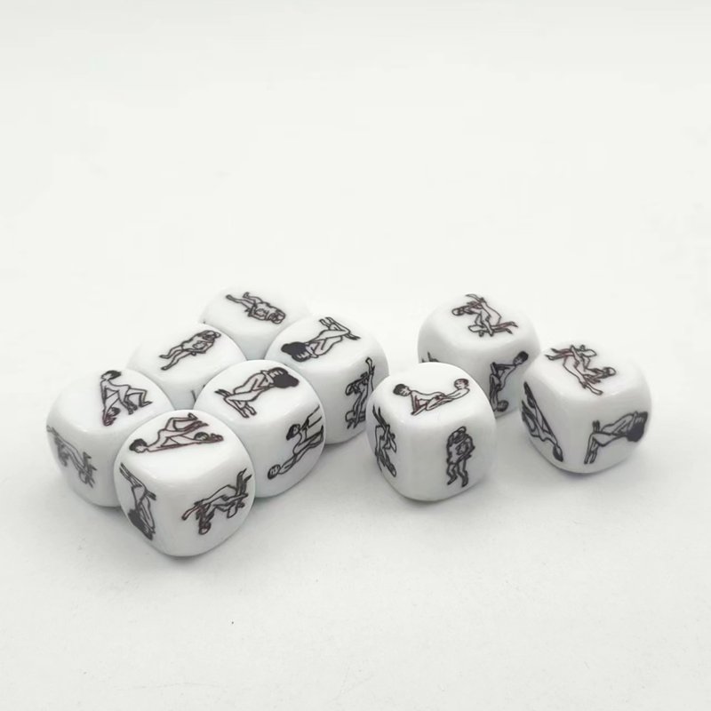 custom personalized white sexy couples date dice family pub game accessories round acrylic dice polyhedral d6 16mm dice set