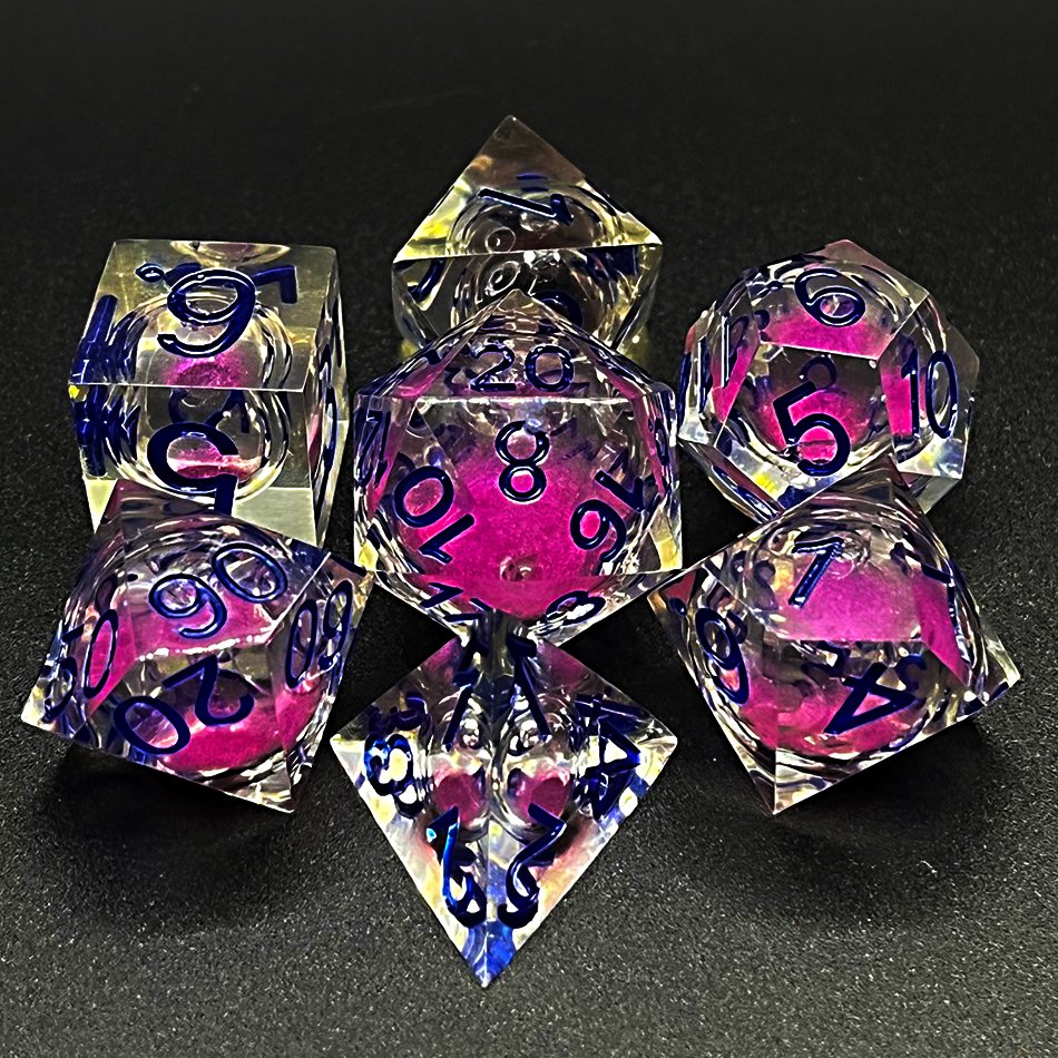 Handmade sharp edge liquid core dice for DnD GAME RPG D20 customized