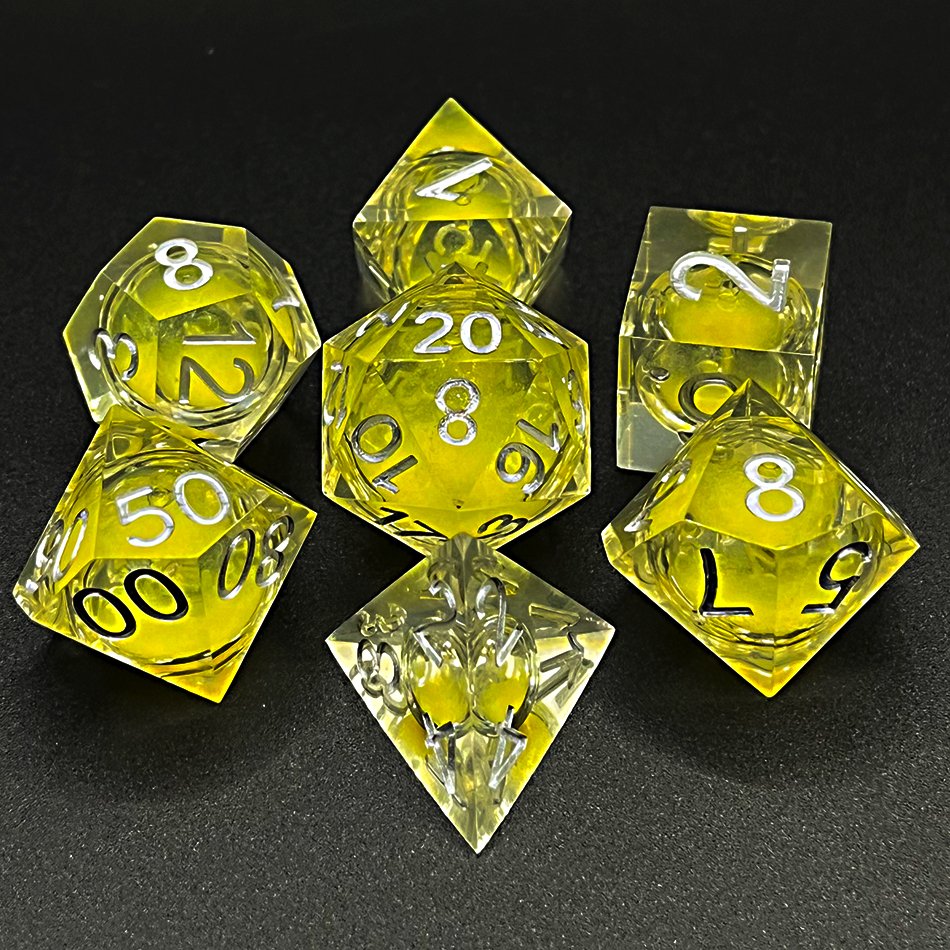 Handmade sharp edge liquid core dice for DnD GAME RPG D20 customized