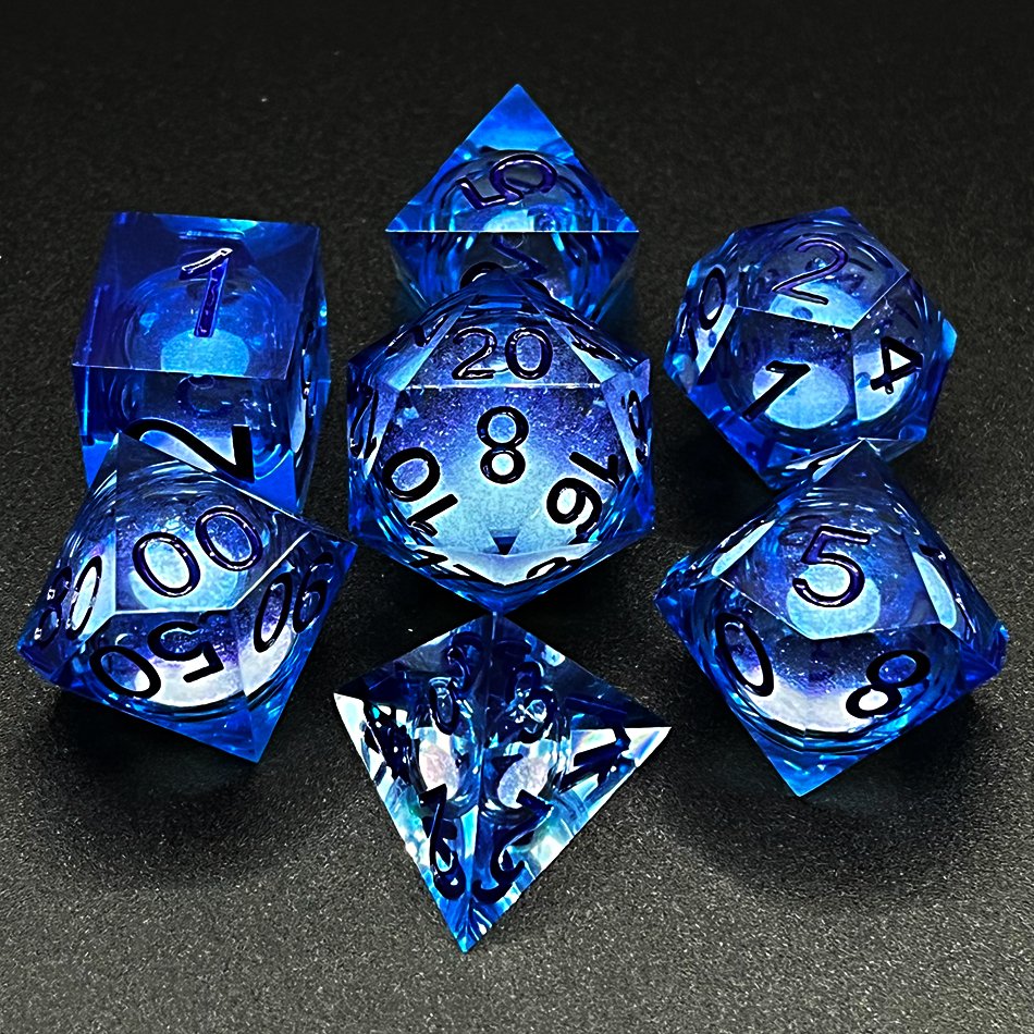Handmade sharp edge liquid core dice for DnD GAME RPG D20 customized