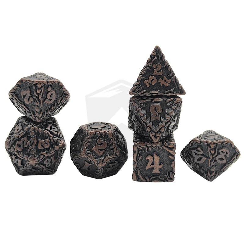Custom D&D Old Dragon Metal 7PCS Polyhedral Dice Sets Dungeons and Dragons dice Metal Dragon