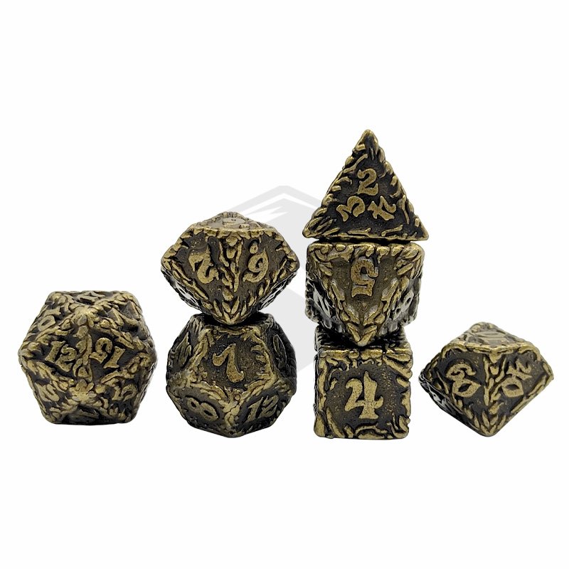 Custom D&D Old Dragon Metal 7PCS Polyhedral Dice Sets Dungeons and Dragons dice Metal Dragon
