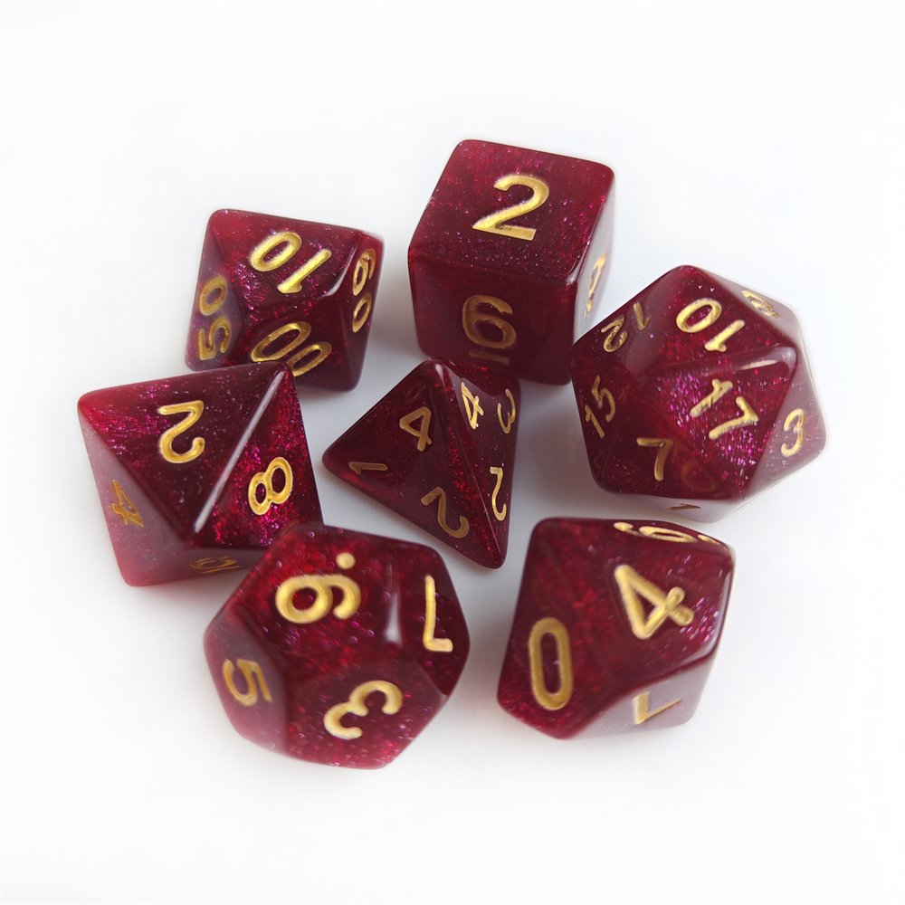 Dungeons and Dragons Role Playing Game Glitter Polyhedral Dice Set Board Games Custom 16mm Acrylic DND RPG Dice Set