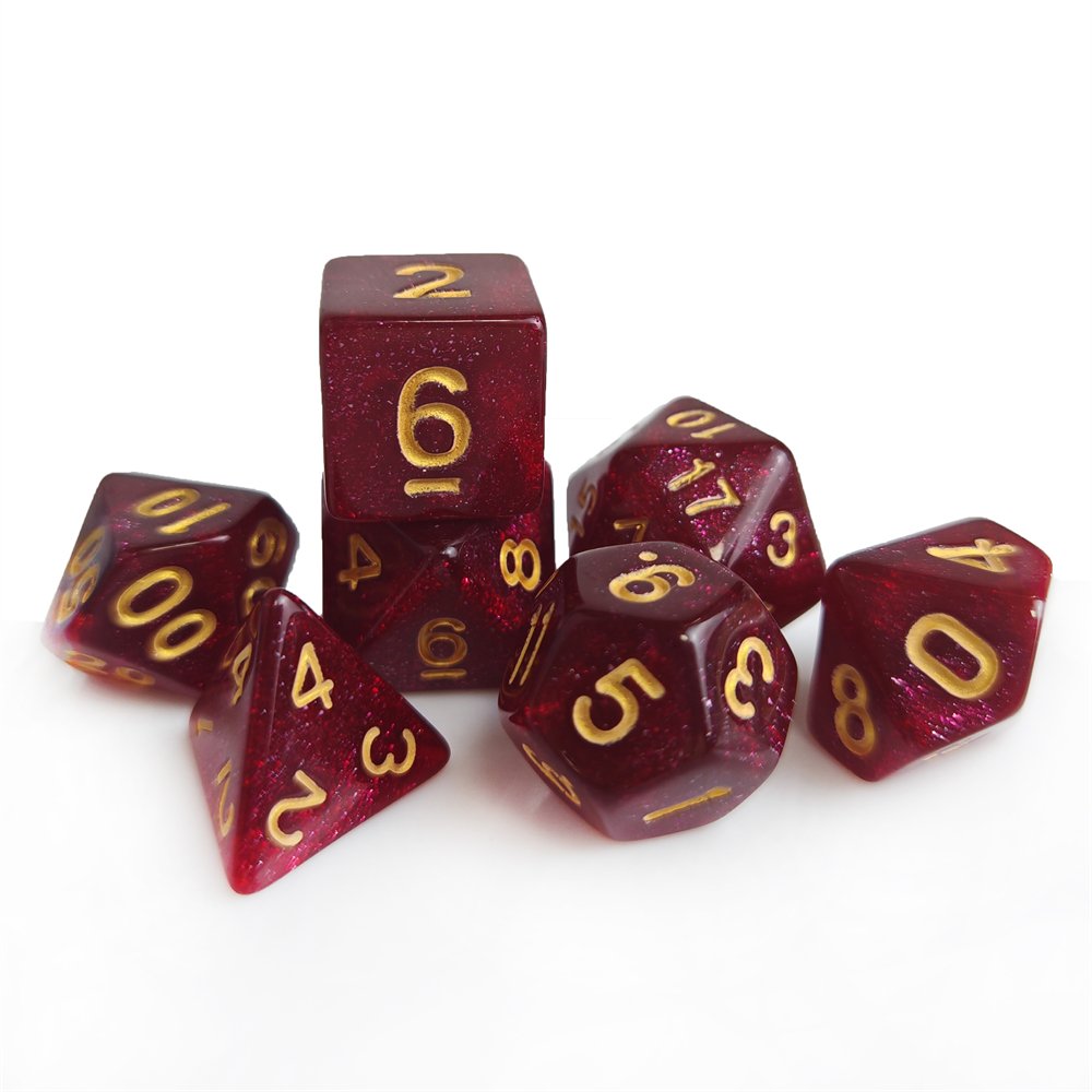 Dungeons and Dragons Role Playing Game Glitter Polyhedral Dice Set Board Games Custom 16mm Acrylic DND RPG Dice Set