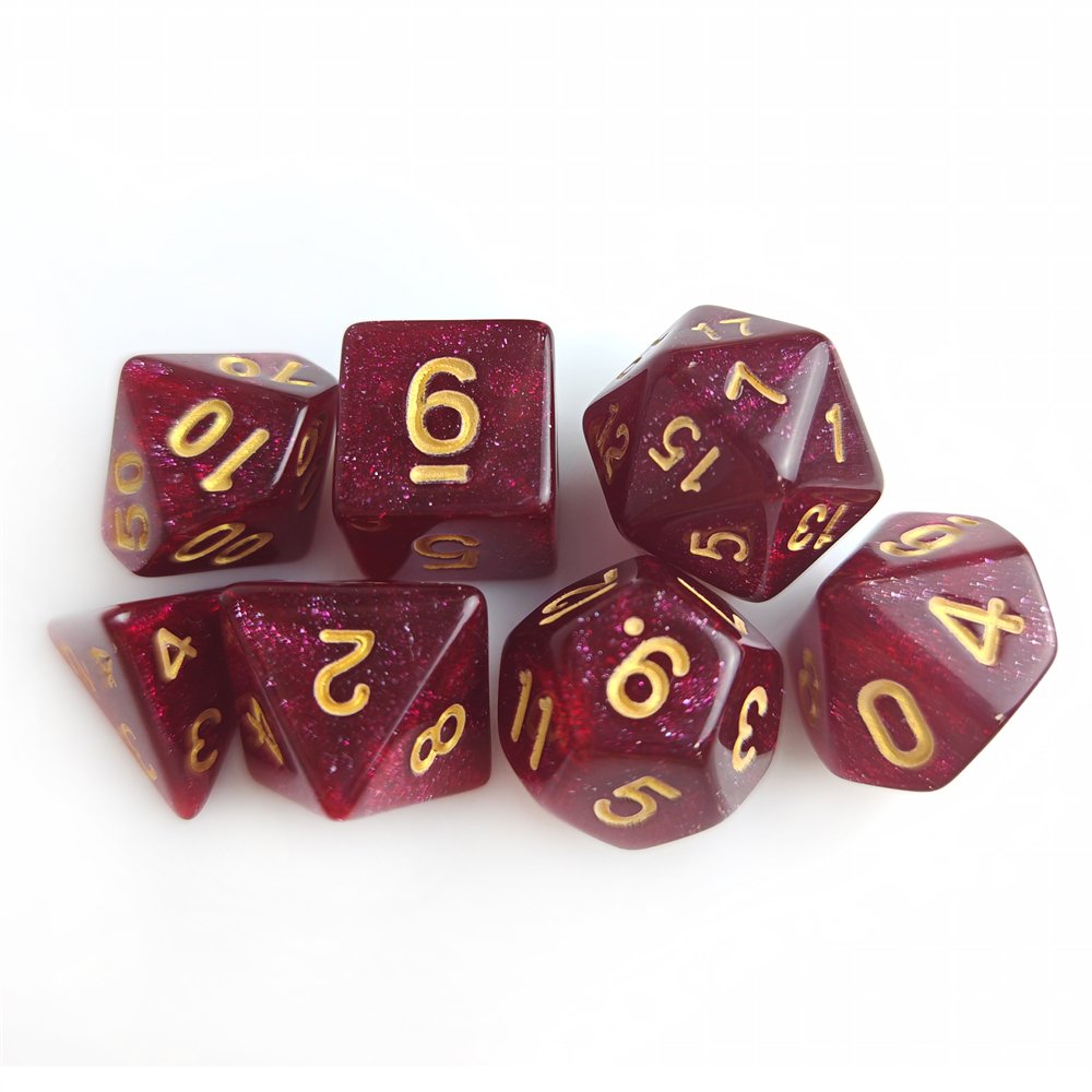 Dungeons and Dragons Role Playing Game Glitter Polyhedral Dice Set Board Games Custom 16mm Acrylic DND RPG Dice Set