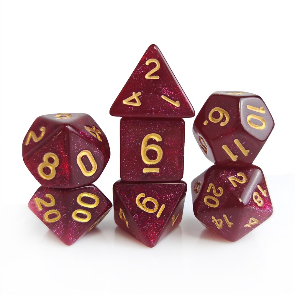 Dungeons and Dragons Role Playing Game Glitter Polyhedral Dice Set Board Games Custom 16mm Acrylic DND RPG Dice Set