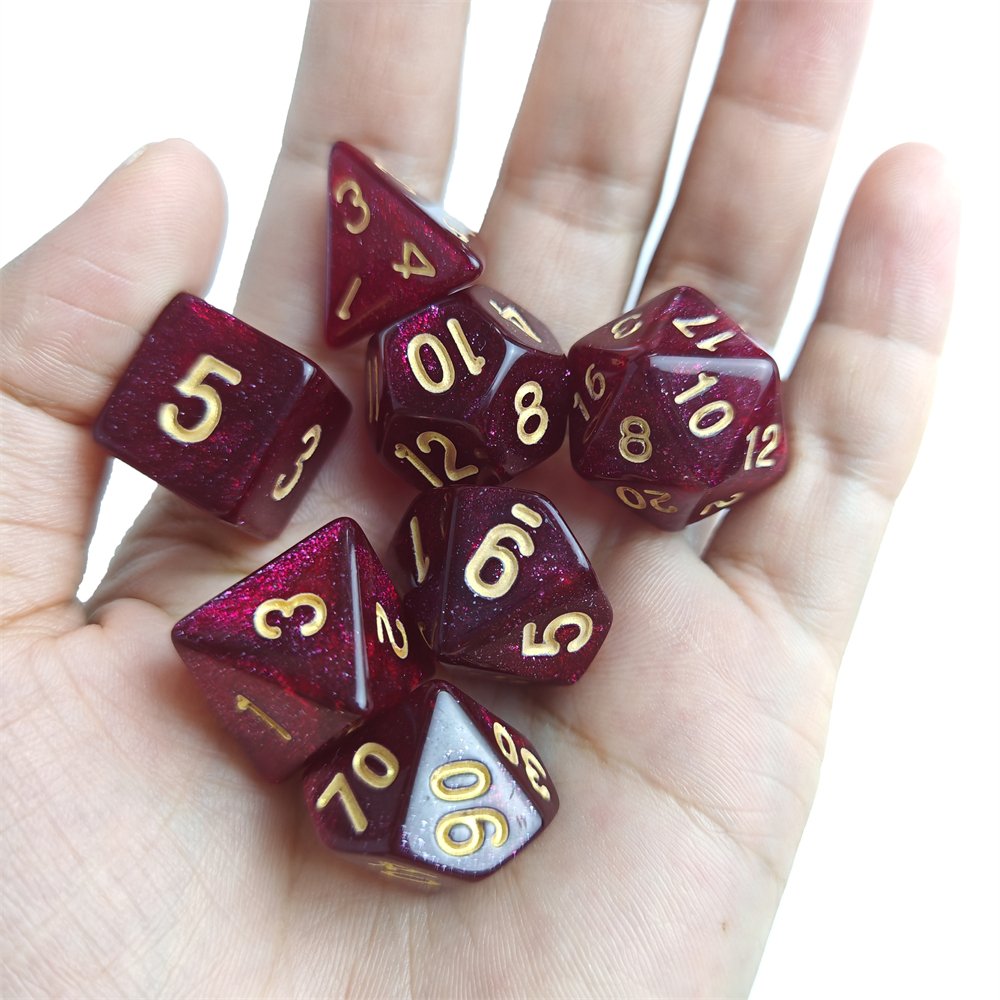 Dungeons and Dragons Role Playing Game Glitter Polyhedral Dice Set Board Games Custom 16mm Acrylic DND RPG Dice Set