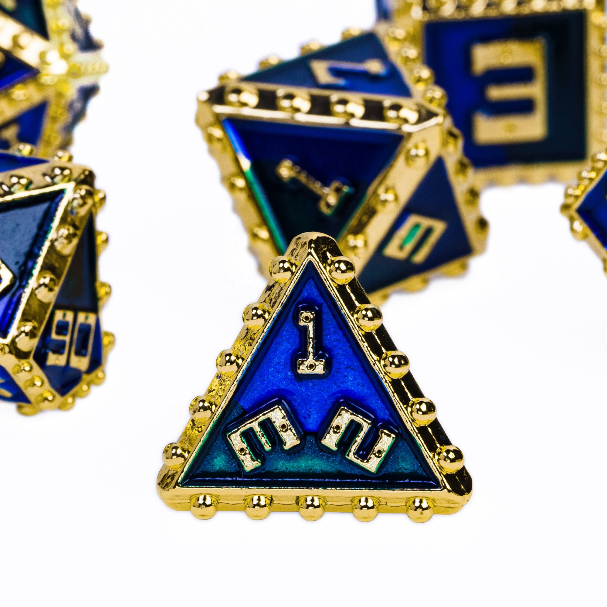 Udixi Polyhedral custom logo rpg dungeons and dragons metal dice game set 2 color Rivet