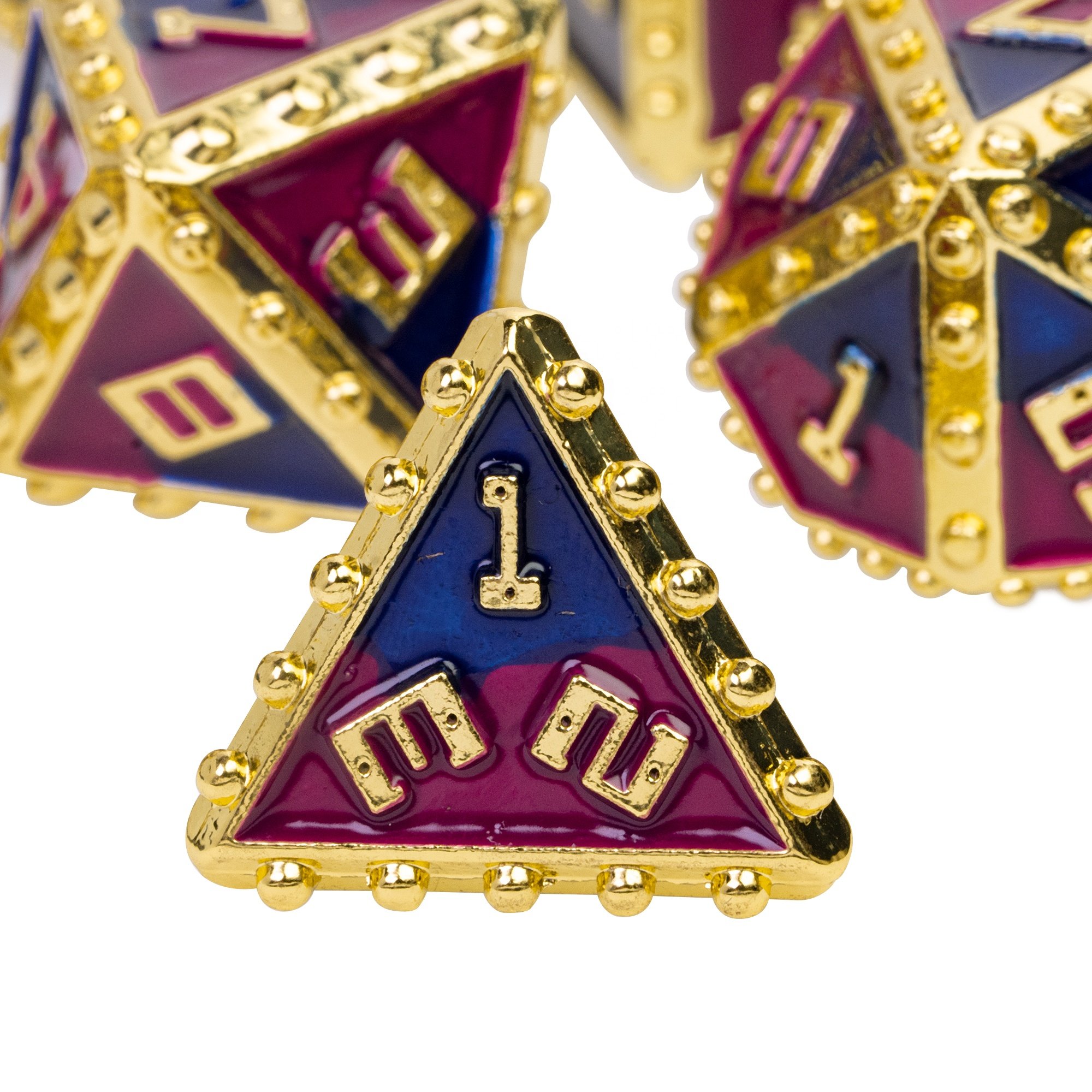 Udixi Polyhedral custom logo rpg dungeons and dragons metal dice game set 2 color Rivet