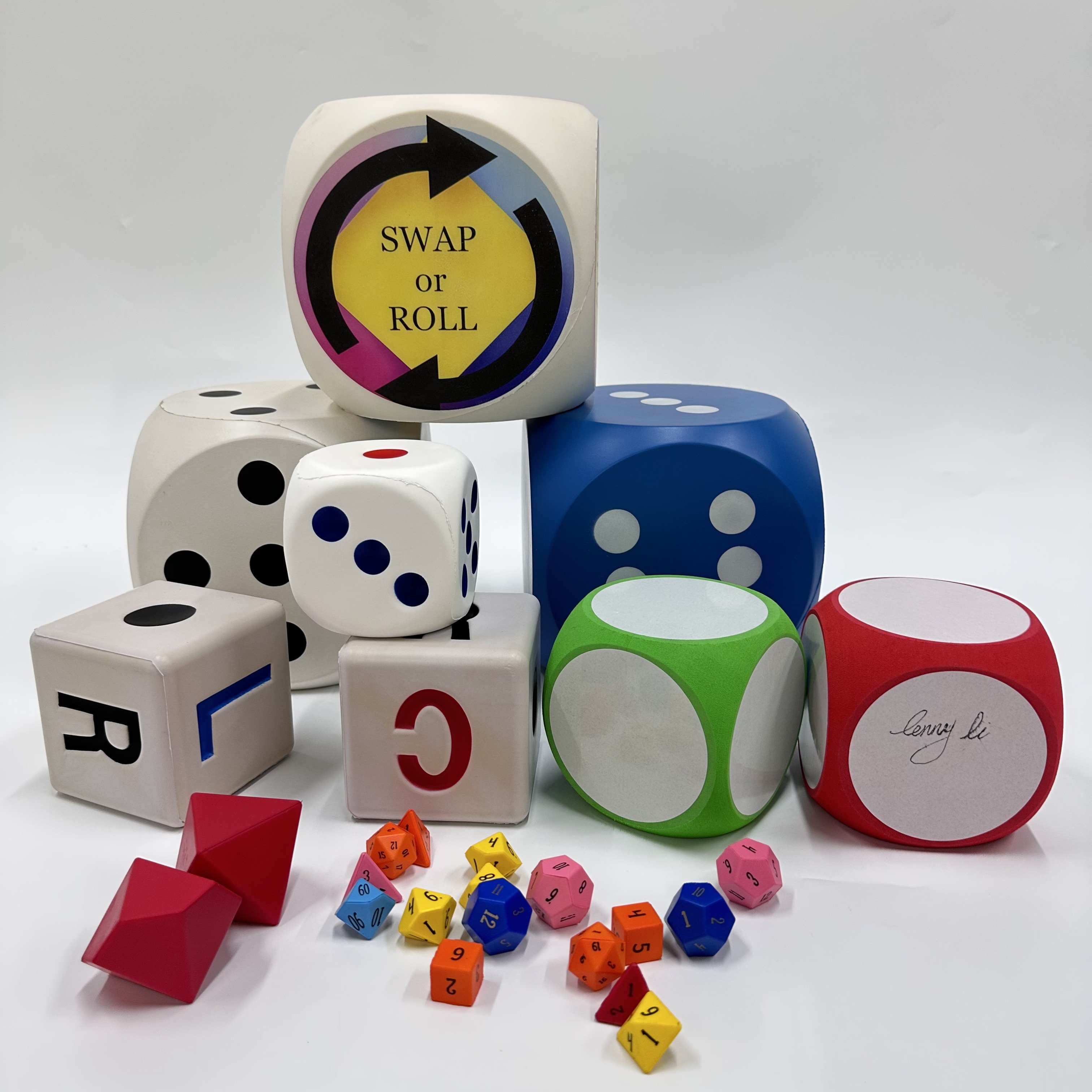 Factory customized foam dot dice classroom blank PU polyhedron dice mute multi-color children puzzle polyhedron yoga dice