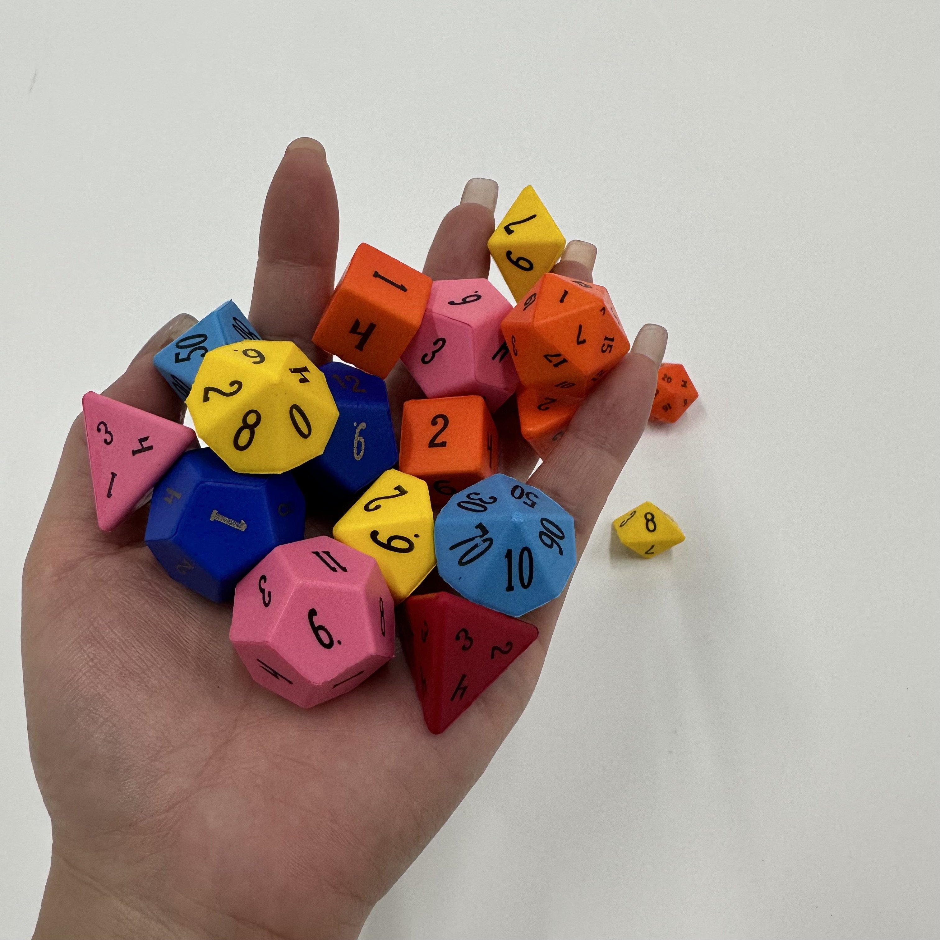 Factory customized foam dot dice classroom blank PU polyhedron dice mute multi-color children puzzle polyhedron yoga dice