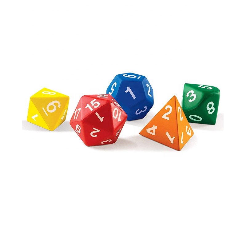 Factory customized foam dot dice classroom blank PU polyhedron dice mute multi-color children puzzle polyhedron yoga dice