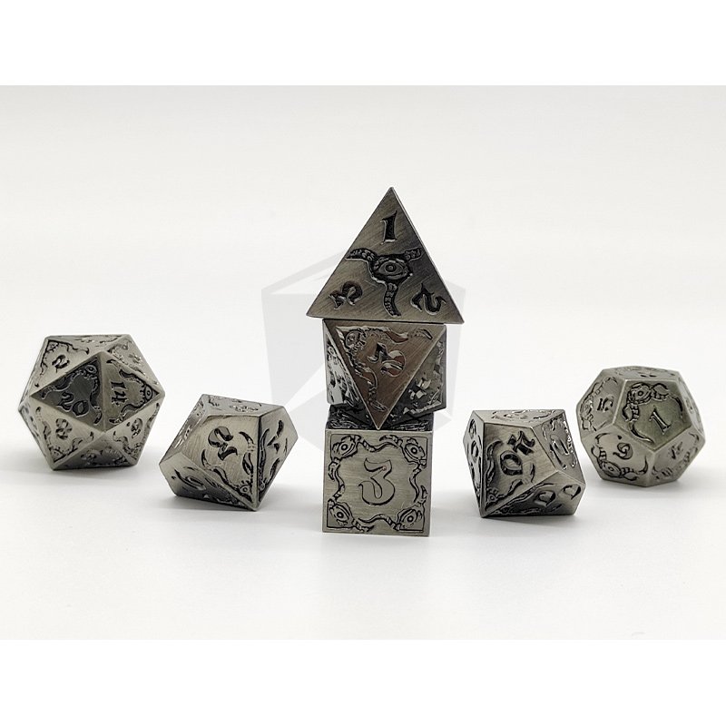DND Metal Stripe Dice Set 7 PCS Polyhedral RPG Dice Set For Dungeons and Dragons