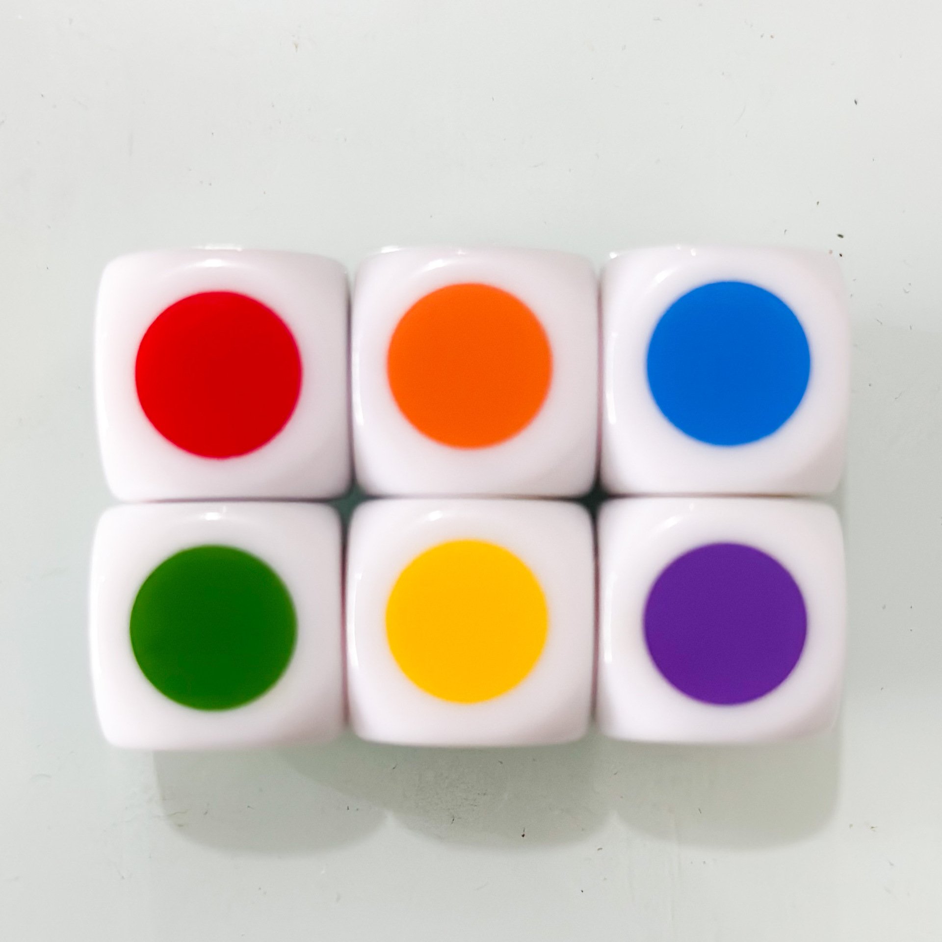 wholesale 16mm white dice color printed dot color teaching dice rounded corners teaching assistant game dice