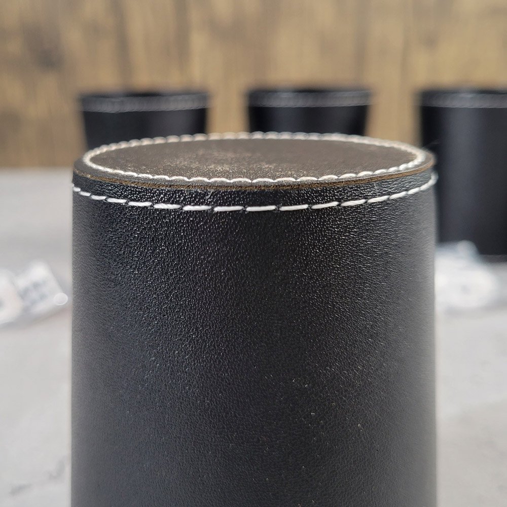 Dicely Professional Dice Cup Set PU Leather Backgammon Dice Cup Set for Party Game