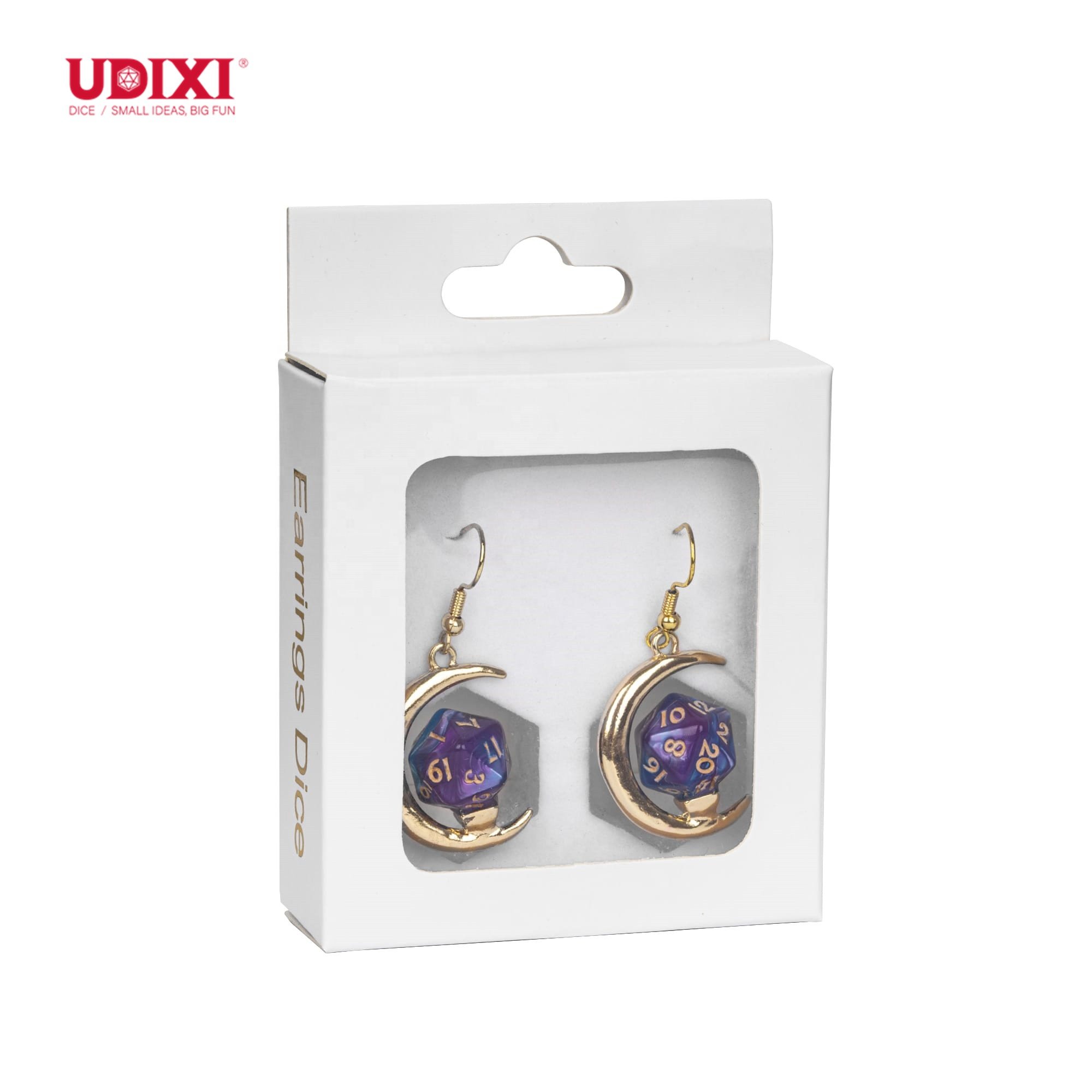 Udixi custom logo rpg dungeons and dragons d&d MINI D20 Dice Earring Pendant