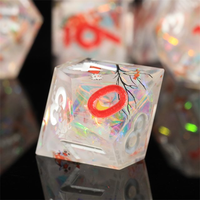 Mini Planet Customizable Christmas Dragon and Dungeon DND RPG Board Game Set Sharp Edges Polyhedral Dice with Custom Logo