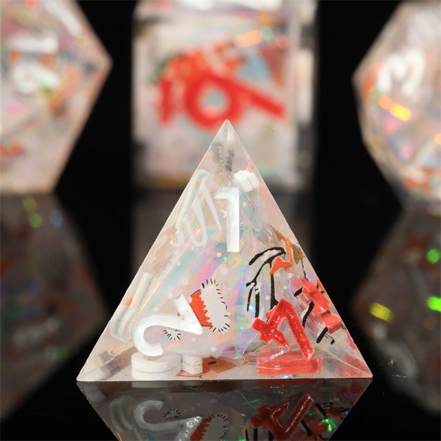 Mini Planet Customizable Christmas Dragon and Dungeon DND RPG Board Game Set Sharp Edges Polyhedral Dice with Custom Logo
