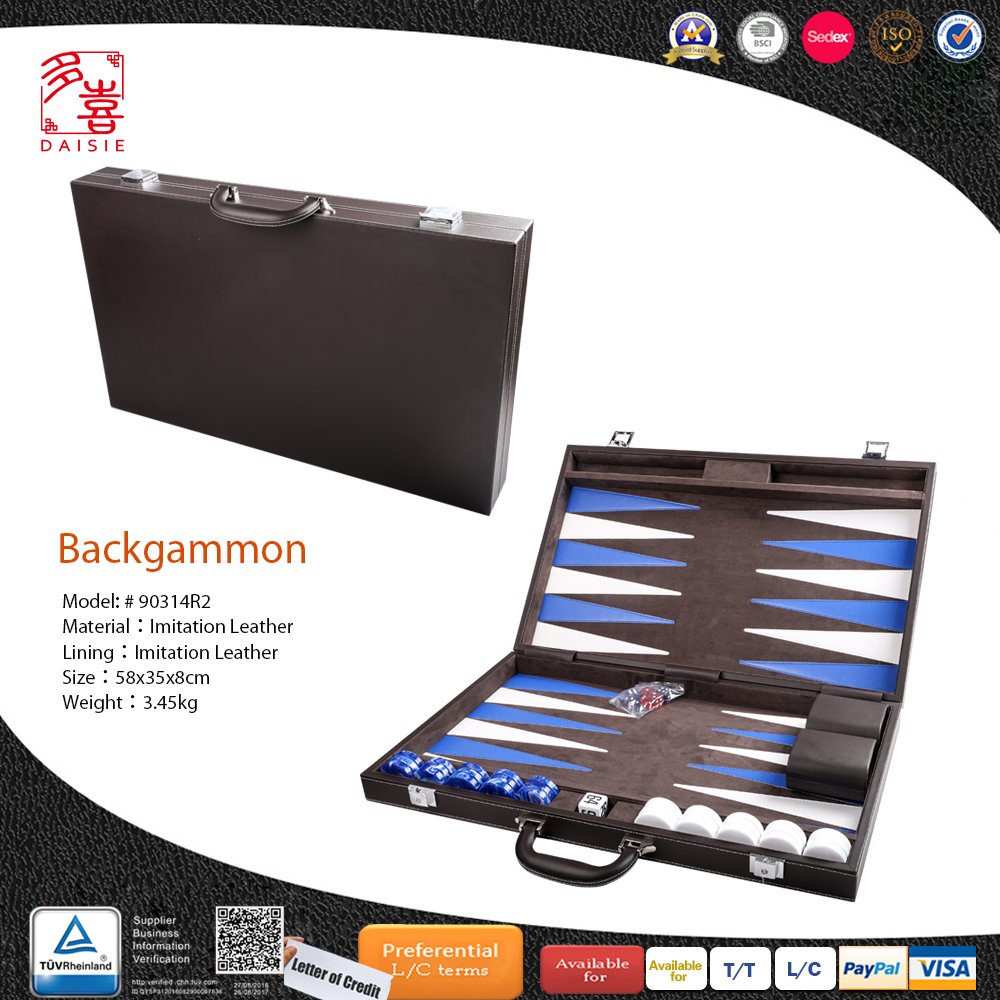 Personalized Custom Faux Leather Backgammon Set 3 in 1 chess checkers luxury Leather Backgammon