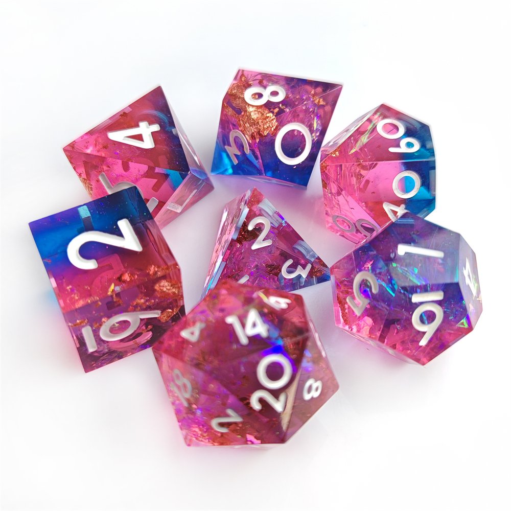Polyhedral Resin Dice Set Rendering Design Handmade DND Dice For RPG Board Games Dragon and Dungeon Dice Custom D20