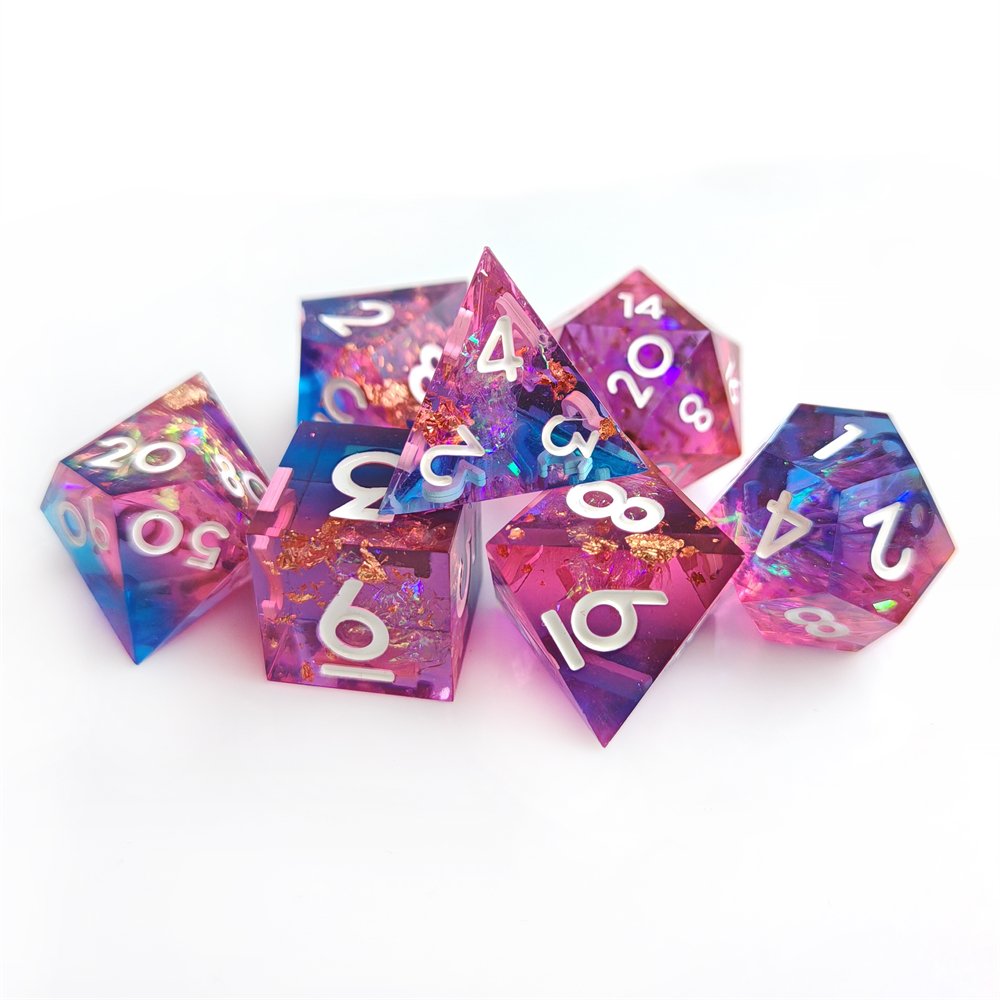 Polyhedral Resin Dice Set Rendering Design Handmade DND Dice For RPG Board Games Dragon and Dungeon Dice Custom D20