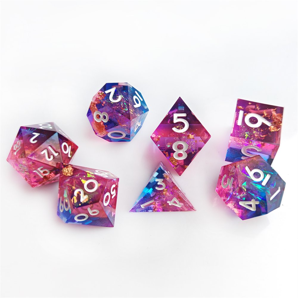 Polyhedral Resin Dice Set Rendering Design Handmade DND Dice For RPG Board Games Dragon and Dungeon Dice Custom D20