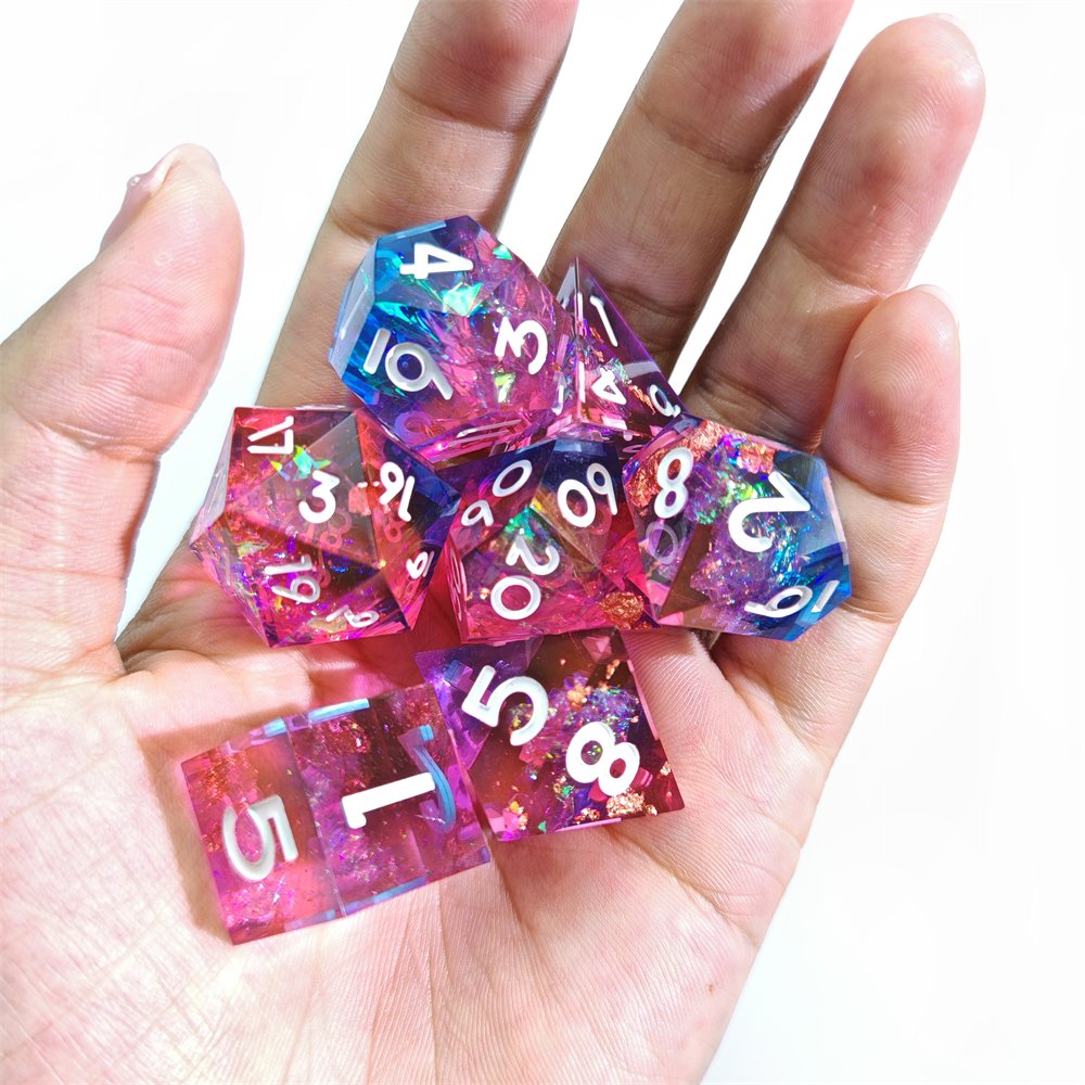 Polyhedral Resin Dice Set Rendering Design Handmade DND Dice For RPG Board Games Dragon and Dungeon Dice Custom D20