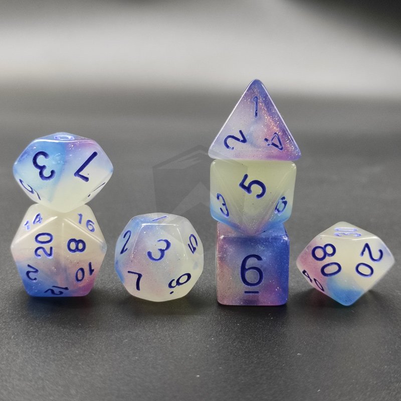 Luminous dice Board Game Dnd Rpg Dice Tower Polyhedral Acrylic Gradient Dice Round Edge For Dungeons And Dragons